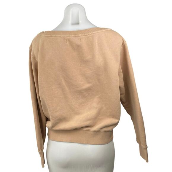 Spiritual Gangster Beige Tan Boat Neck Long Sleeve Sweatshirt Sweater Top Size S - Picture 3 of 5